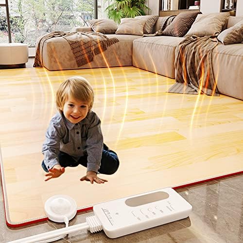 WTTTTW Fast Heating Electric Floor Mat with Timer and Temperature Control
