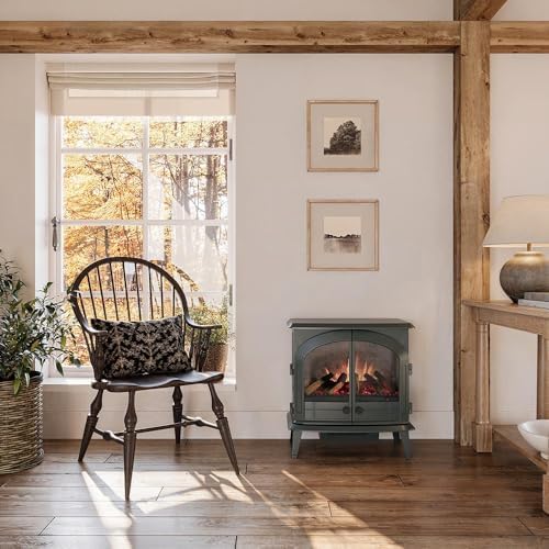Modern Ember Harlowe Electric Fireplace in Hunter Green