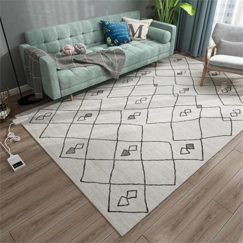WSNCXFW 80x190cm Graphene Heated Floor Rug with Non-Slip Back