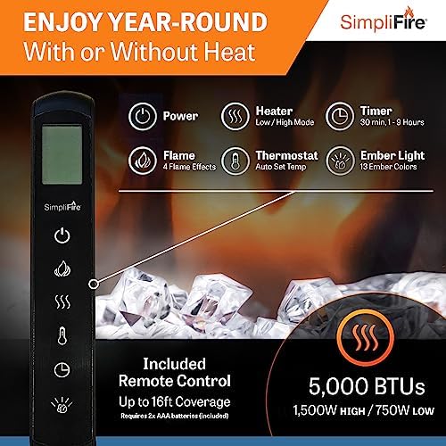 SimpliFire 60-Inch Allusion Platinum Electric Fireplace