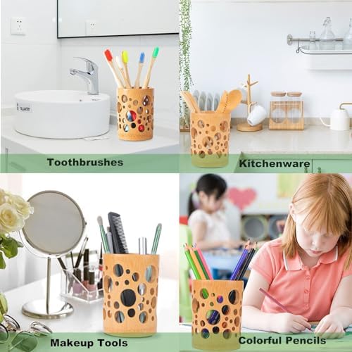 Eco Bamboo Toothbrush Holder with Drainage