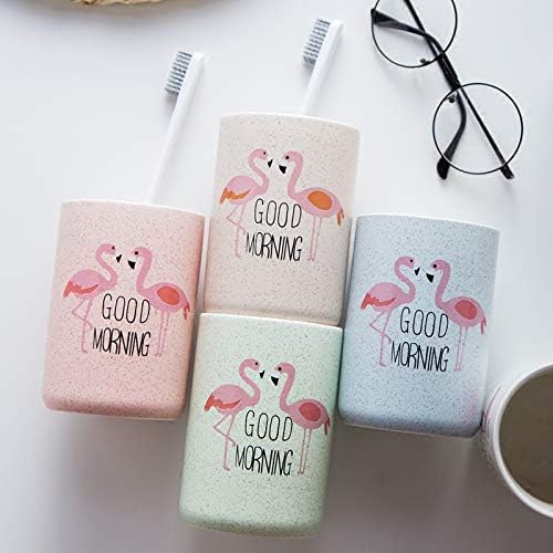 Simple Flamingo Ceramics Toothbrush Holder Tumbler - White