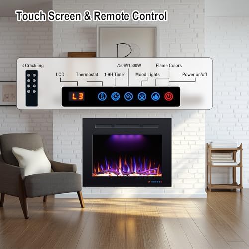 PRISMASTER 2959 Electric Fireplace Insert with Adjustable Flames 1