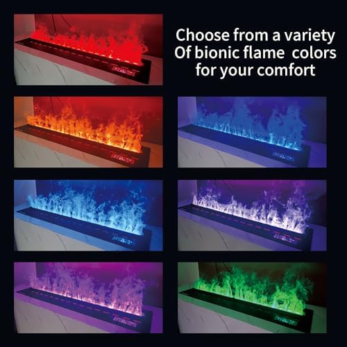 4724 Inch 3D Atomizing Electric Fireplace with Timer