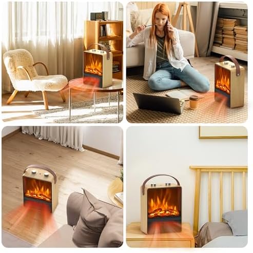 Riseon Electric Fireplace Heater with 3D LED Flame