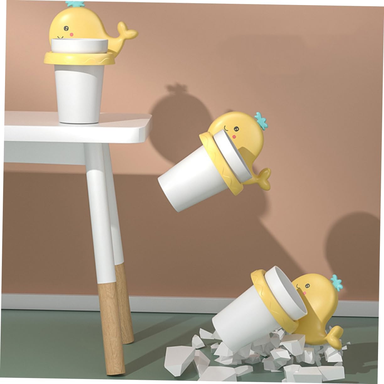 PRETYZOOM Cartoon Wall Toothbrush Holder - No Drilling Required
