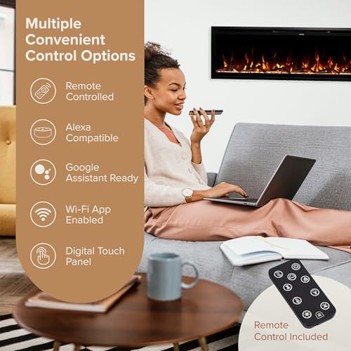 Modern Ember Aerus 60 Inch Smart Linear Electric Fireplace