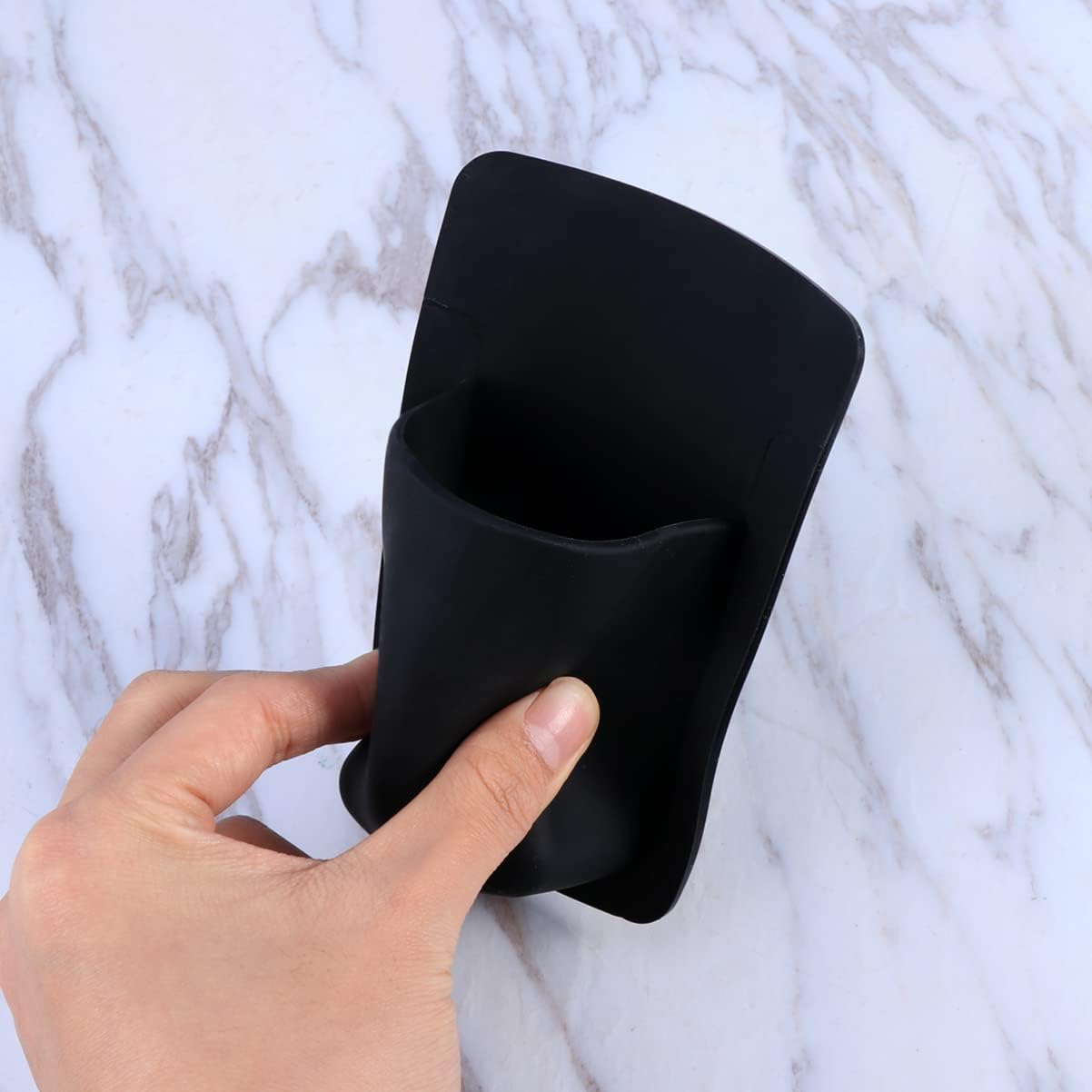 UTHCLO Silicone Razor Holder Bathroom Organizer Wall Mounted Storage Black