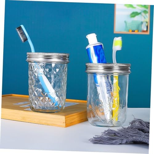 BUGUUYO 5Pcs Wide Mouth Jar Toothbrush Holder Lid