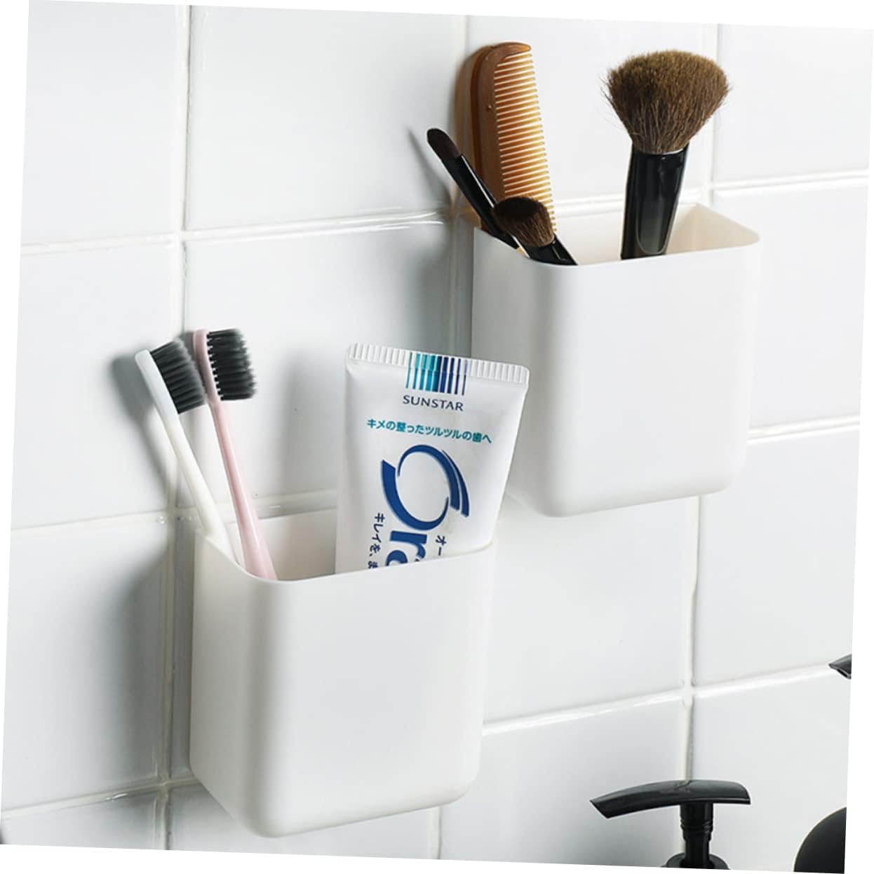 Wall Mounted Toothbrush Holder Toothpaste Rack Storage Stand for Bathroom