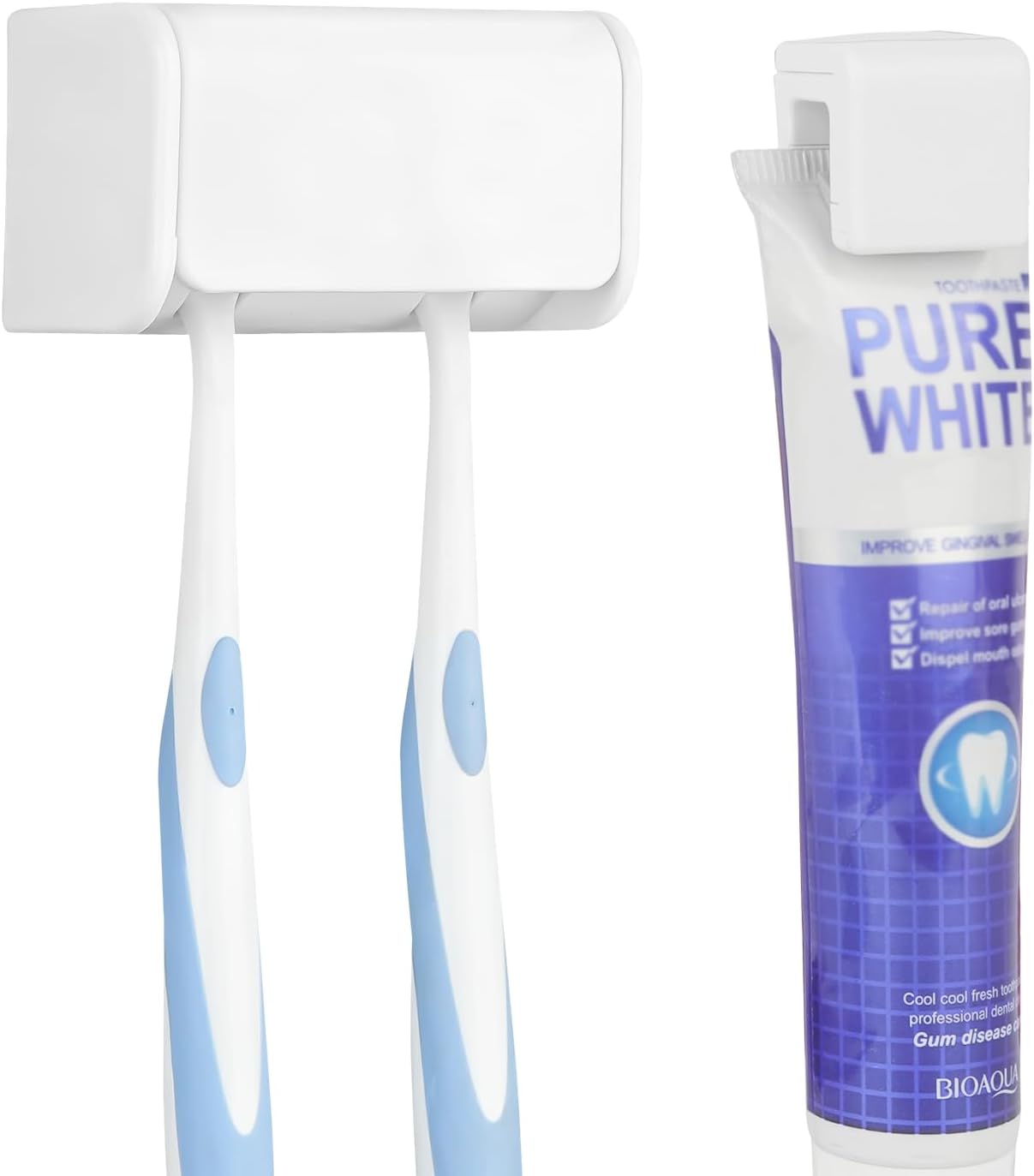 LUEXBOX Wall Mounted Toothbrush Holder with Cover
