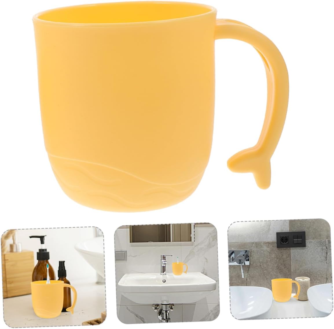 3PCS Dolphin Tail Handle Toothbrush Cups