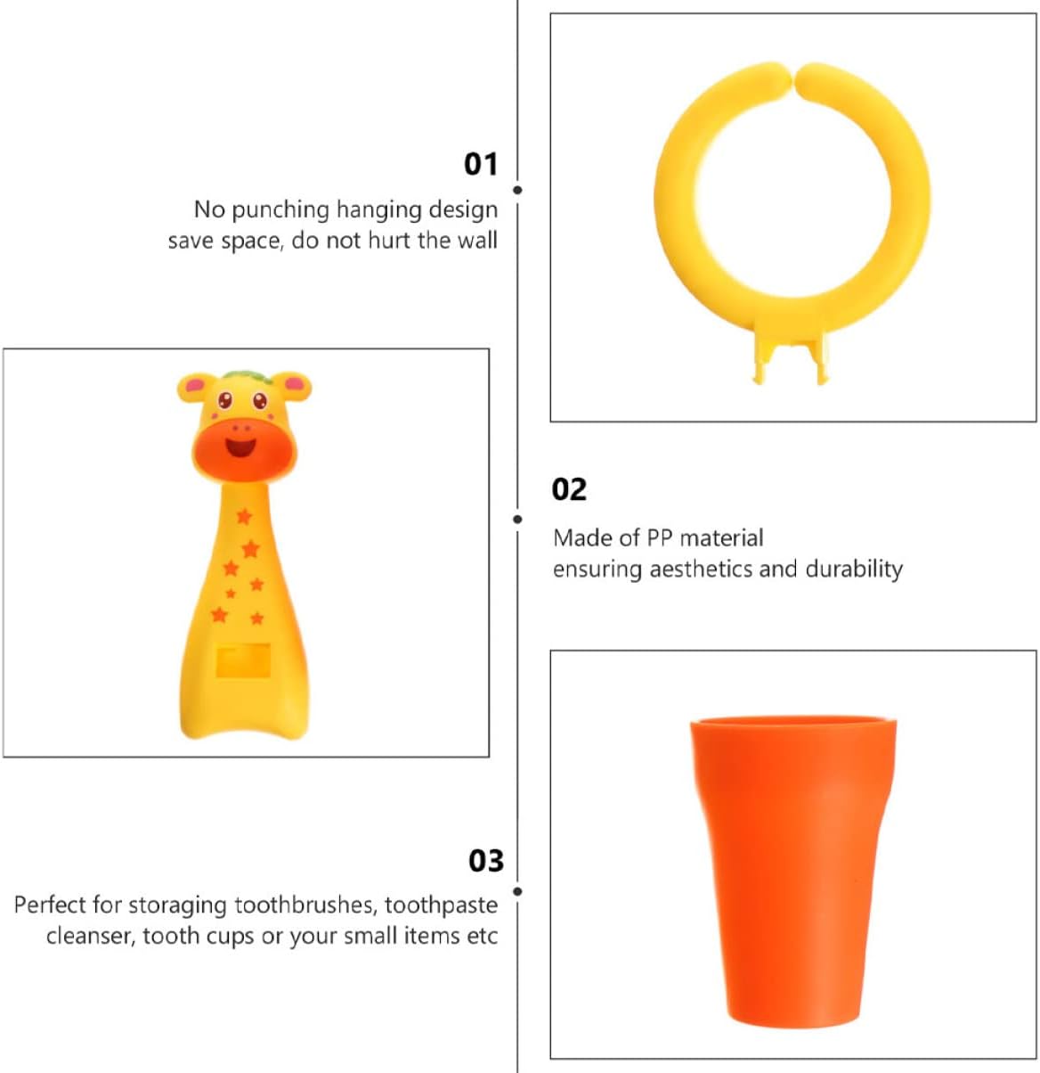 Cabilock Cartoon Animal Toothbrush Holder 2 Sets