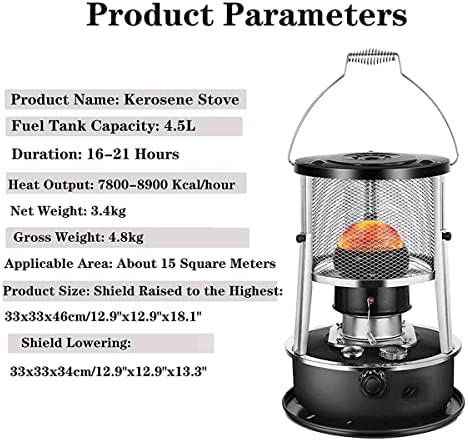 AMOCHO Kerosene Heater 2600W 15 sqm Heating Portable Non Electric