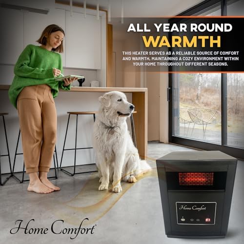Home Comfort 1500w Infrared Heater with Thermostat and Remote Control