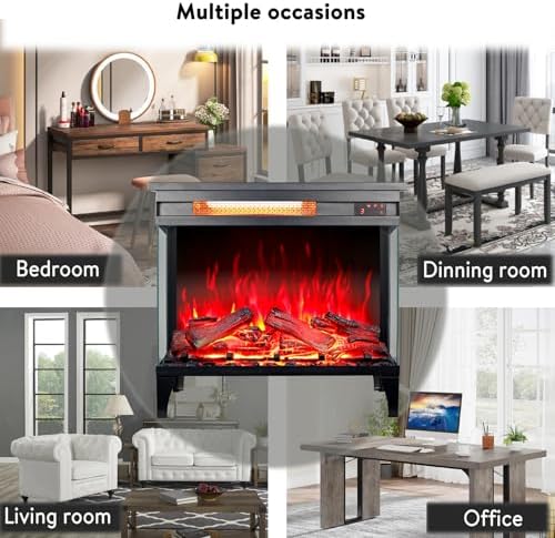 Doredo 3-Sided Electric Fireplace with Remote Control 1