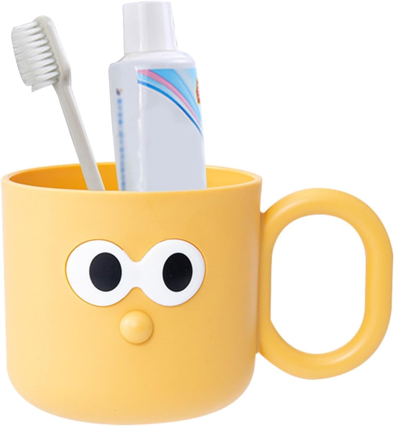 DNCG Cartoon Brush Mug for Kids - Yellow Toothbrush Holder