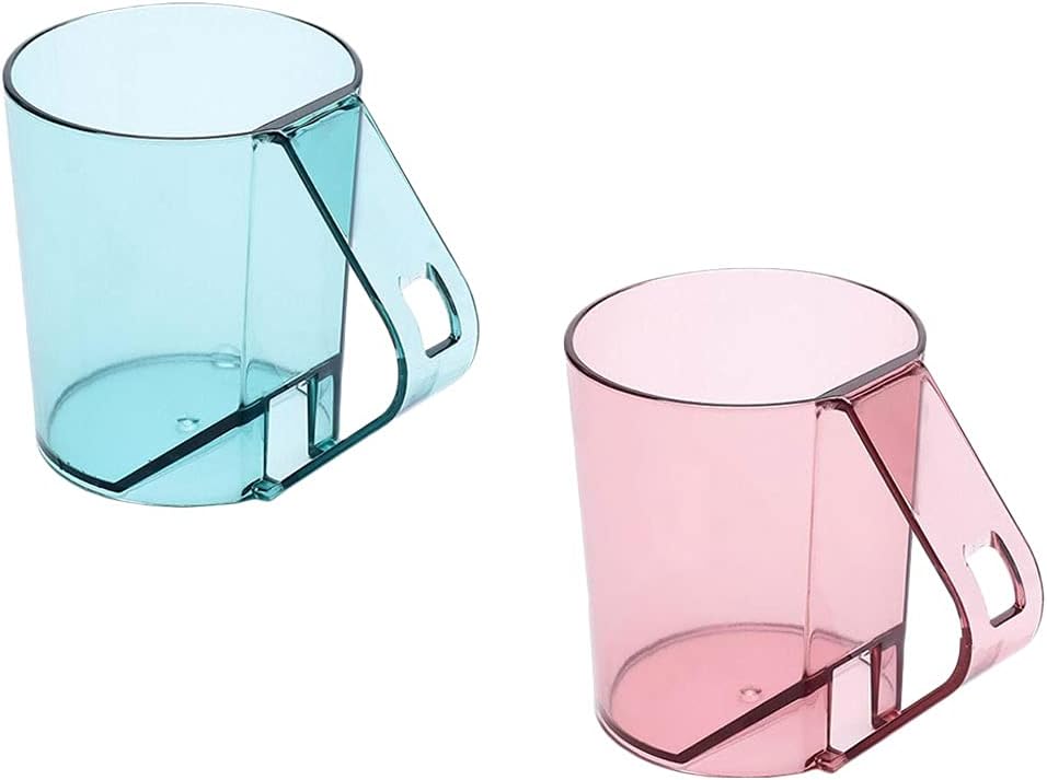 Zerodeko 2Pcs Reusable Toothbrush Cup with Non-Slip Handle