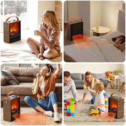 Alpaca Electric Fireplace Heater with 3D LED Flame 1500W750W