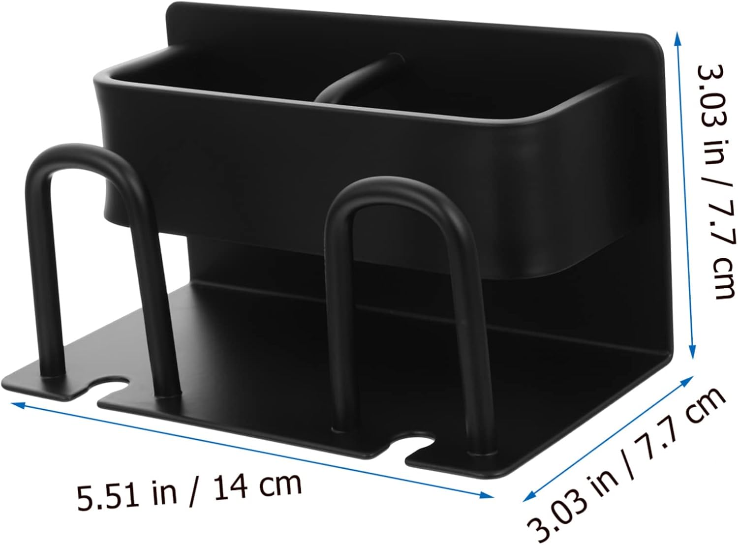 Wall-Mounted Storage Rack for Toothbrush and Toothpaste Black Aluminum