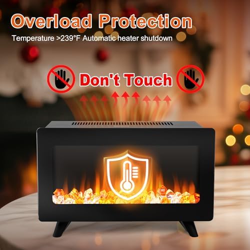 FLAMESHADE 16 Electric Fireplace - LED 3D Flames Freestanding 750W1500W Overheat Protection