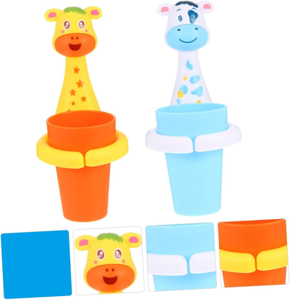 IMIKEYA Cartoon Animal Toothbrush Holder Set