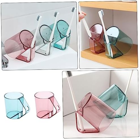 Zerodeko 2Pcs Reusable Toothbrush Cup with Non-Slip Handle