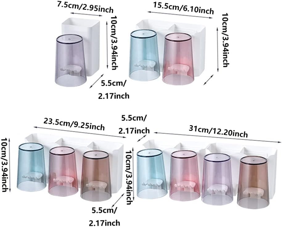 Tooloflife Toothbrush Holder 3 Cups Wall Mounted