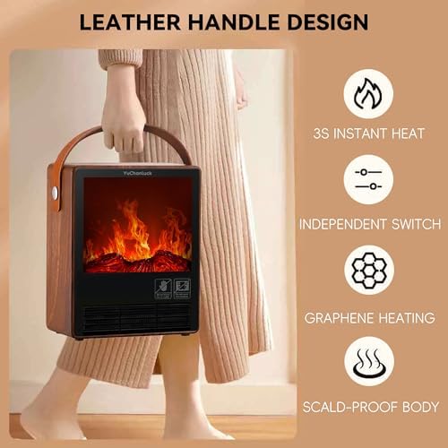 YUCHANLUCK Portable Electric Fireplace Heater 1500W