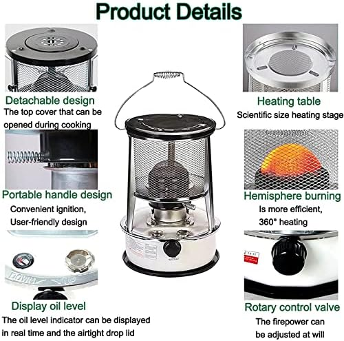 ZYFC 9000BTU Kerosene Heater Portable Indoor Camping