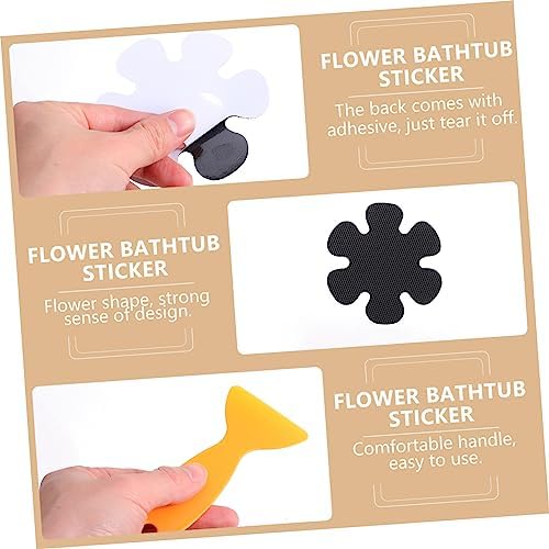 20pcs Flower Shaped Non-Slip Bath Stickers for Bathtub and Shower