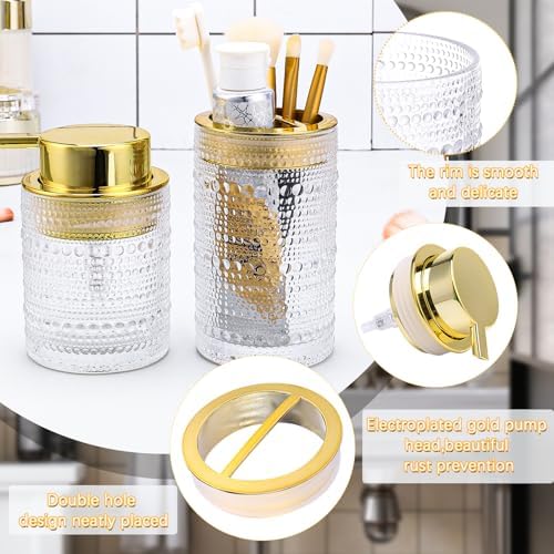 Nafhone Clear Glass Bathroom Accessory Set 2 Pcs