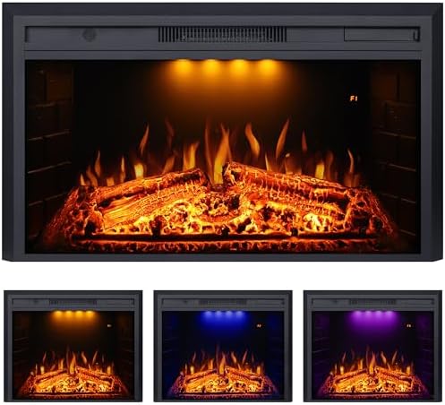 Valuxhome Electric Fireplace with Fire Crackling Sound and Overheating Protection