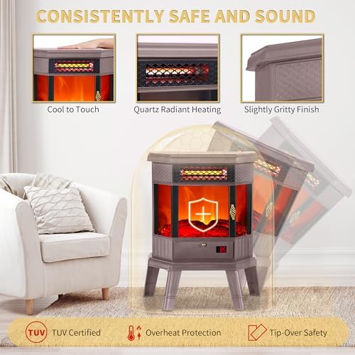 RealSmart 22 in Electric Fireplace with 3D Flame Effect and Remote Control