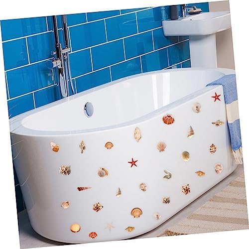 LIFKOME 6 Sheets Seashell Bathtub Decals Non Slip