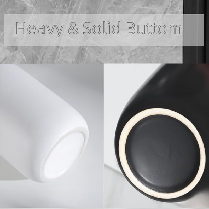 Ceramic Toothbrush Holder Set - 2pcs Black Bathroom Organizer