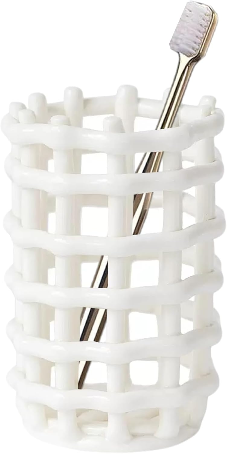 LILITURF Ceramic Toothbrush Holder for Bathroom