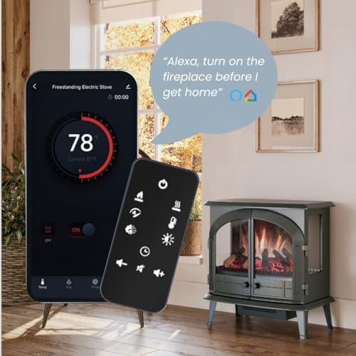 Modern Ember Harlowe Electric Fireplace in Hunter Green