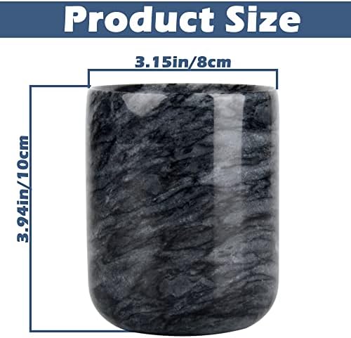 Handmade Marble Toothbrush Holder Black