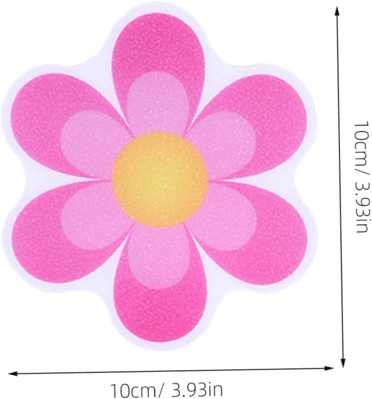 PRETYZOOM 10Pcs Colorful Flower Bath Non-Slip Stickers