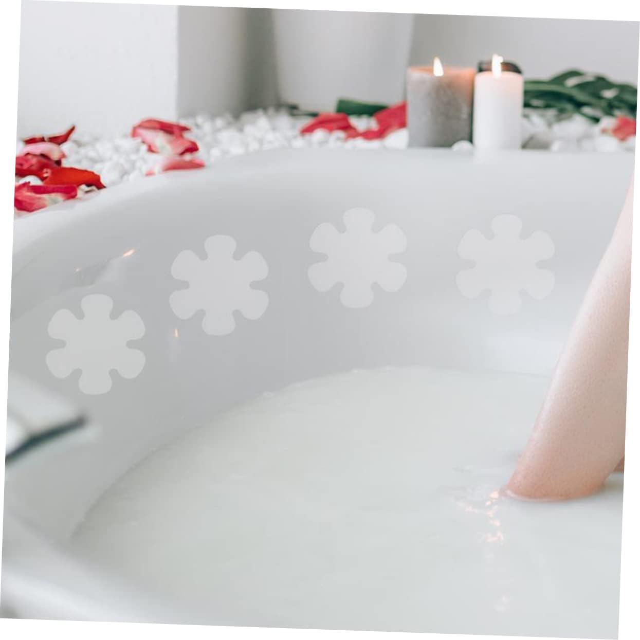 12pcs Flower Design Non-Slip Stickers for Bathroom
