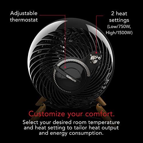 Vornado Glide Vortex Heater - 2 Heat Settings Safe Quiet