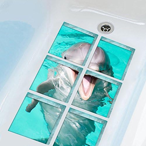 AILEGOU 3D Non-Slip Bathtub Stickers with Dolphins