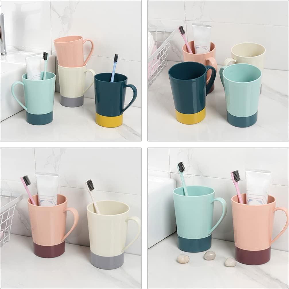 Veemoon 4Pcs Multicolor Unbreakable Toothbrush Cups