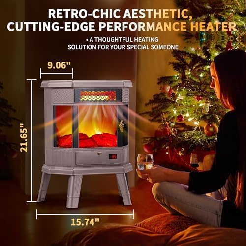 RealSmart 22 in Electric Fireplace with 3D Flame Effect and Remote Control