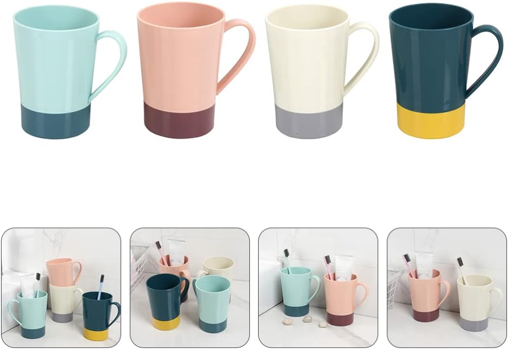 Veemoon 4Pcs Multicolor Unbreakable Toothbrush Cups