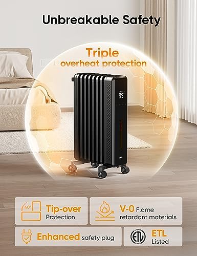 Dreo Oil Filled Radiator Heater with Remote 1500W