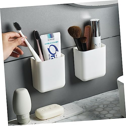 Veemoon Wall-Mounted Toothbrush Holder with Toothpaste Shelf