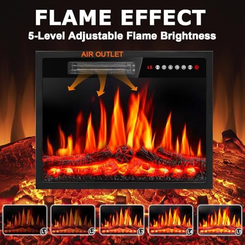 PRETZI 23 Inch Electric Fireplace with Remote Touch Screen 1