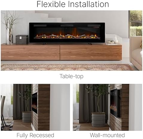 Dimplex Sierra 48 Electric Fireplace Heater - 1400W Wall Mounted Black